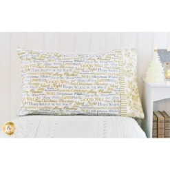 Magic Pillowcase Kit - Stonehenge White Christmas - Standard Size - Words
