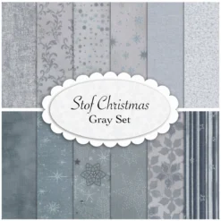 Stof Christmas 12 FQ Set - Gray By Stof Fabrics -Fabric Hub Christmas Store pid 125006 stofchristmas fqset gray