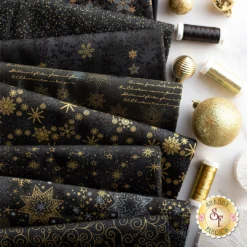 Stof Christmas 10 FQ Set - Black By Stof Fabrics -Fabric Hub Christmas Store pid 125007 stofchristmas black secondaryimage 2