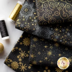 Stof Christmas 10 FQ Set - Black By Stof Fabrics -Fabric Hub Christmas Store pid 125007 stofchristmas black secondaryimage 3