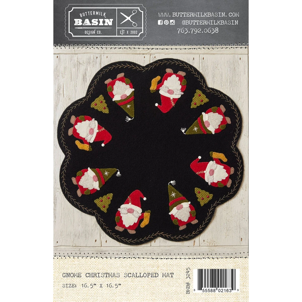 Gnome Christmas Scalloped Mat Pattern 3 Gnome Christmas Scalloped Mat Pattern