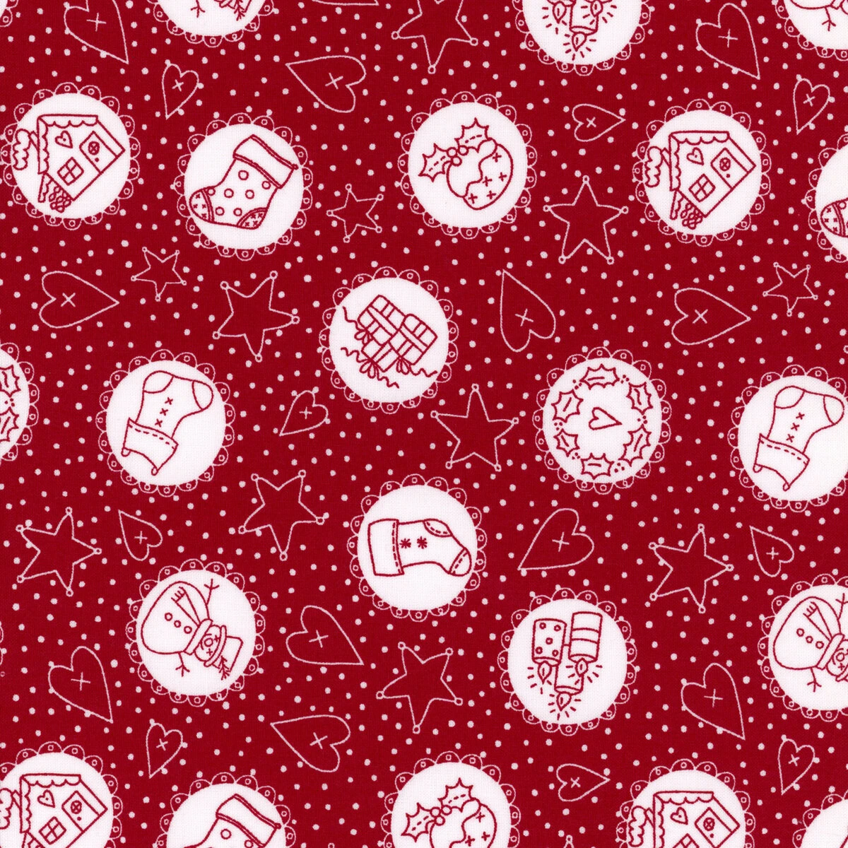 Redwork Christmas 837-88 Red By Mandy Shaw For Henry Glass 3 Redwork Christmas 837-88 Red By Mandy Shaw For Henry Glass