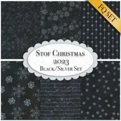 Stof Christmas 2023 - 6 FQ Set Black/Silver By Stof Fabrics -Fabric Hub Christmas Store pid 140675 stof blacksilver fqset