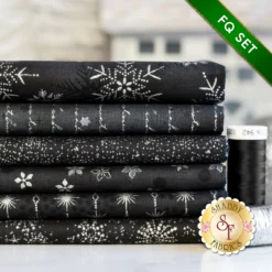 Stof Christmas 2023 - 6 FQ Set Black/Silver By Stof Fabrics