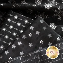 Stof Christmas 2023 - 6 FQ Set Black/Silver By Stof Fabrics -Fabric Hub Christmas Store pid 140675 stofchristmas2023 blacksilver secondaryimage 4