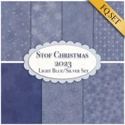 Stof Christmas 2023 - 7 FQ Set Light Blue/Silver By Stof Fabrics -Fabric Hub Christmas Store pid 140682 stof ltbluesilver fqset