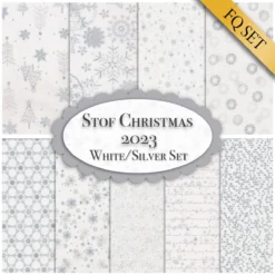 Stof Christmas 2023 - 9 FQ Set White/Silver By Stof Fabrics -Fabric Hub Christmas Store pid 140685 stof whitesilver fqset