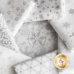 Stof Christmas 2023 - 9 FQ Set White/Silver By Stof Fabrics -Fabric Hub Christmas Store pid 140685 stofchristmas2023 whitesilver secondaryimage 1
