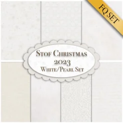 Stof Christmas 2023 - 7 FQ Set White/Pearl By Stof Fabrics -Fabric Hub Christmas Store pid 140727 stof whitepearl fqset