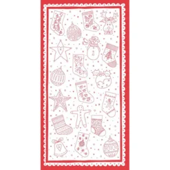 Redwork Christmas 846P-08 Cream Panel By Mandy Shaw For Henry Glass