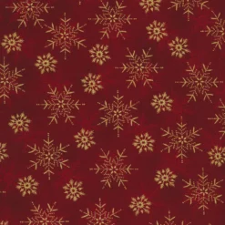 Stof Christmas - Frosty Snowflake 4590-402 Red/Gold By Stof Fabrics