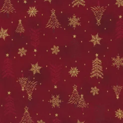 Stof Christmas - Frosty Snowflake 4590-403 Red/Gold By Stof Fabrics