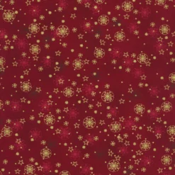 Stof Christmas - Frosty Snowflake 4590-408 Red/Gold By Stof Fabrics