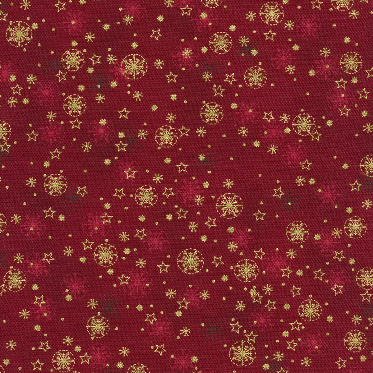 Stof Christmas - Frosty Snowflake 4590-408 Red/Gold By Stof Fabrics 3 Stof Christmas - Frosty Snowflake 4590-408 Red/Gold By Stof Fabrics
