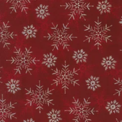 Stof Christmas - Frosty Snowflake 4590-416 Red/Silver By Stof Fabrics