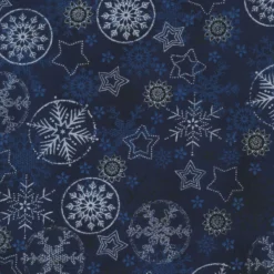 Stof Christmas - Frosty Snowflake 4590-600 Blue/Silver By Stof Fabrics