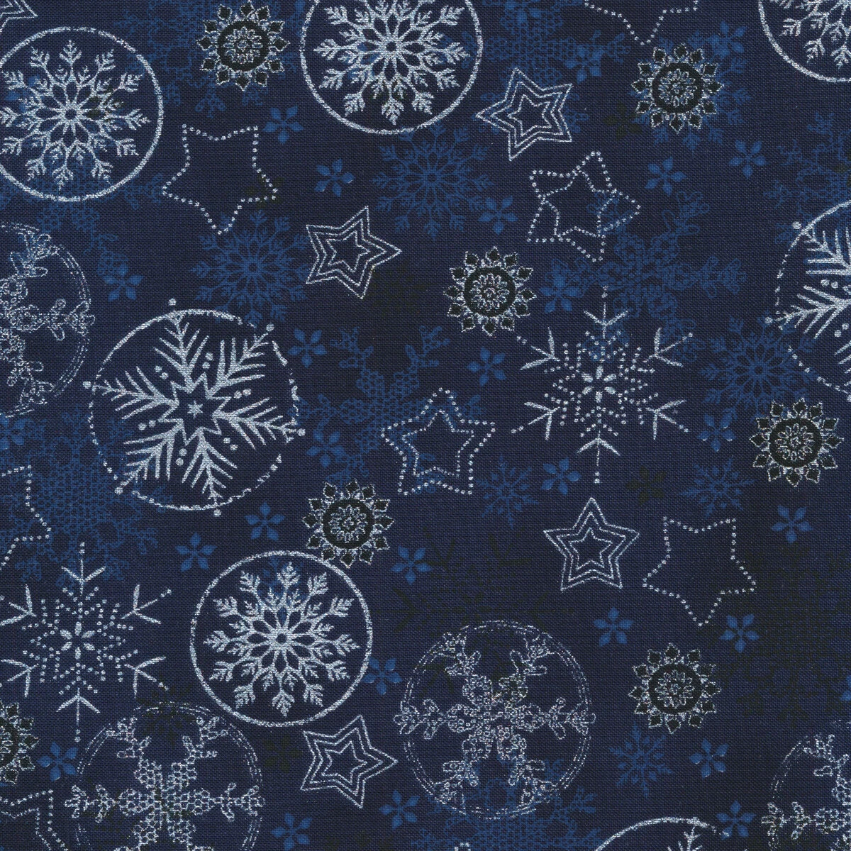 Stof Christmas - Frosty Snowflake 4590-600 Blue/Silver By Stof Fabrics 3 Stof Christmas - Frosty Snowflake 4590-600 Blue/Silver By Stof Fabrics