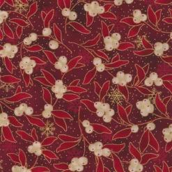 Stof Christmas - Twinkle 4590-001 Dark Red Mistletoe By Stof Fabrics
