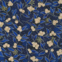 Stof Christmas - Twinkle 4590-004 Dark Blue Mistletoe By Stof Fabrics