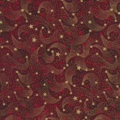 Stof Christmas - Twinkle 4590-005 Red Shooting Star By Stof Fabrics