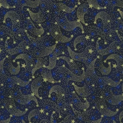 Stof Christmas - Twinkle 4590-008 Blue Shooting Star By Stof Fabrics