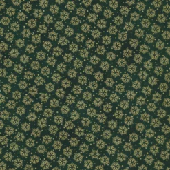 Stof Christmas - Twinkle 4590-014 Green Tiny Snowflakes By Stof Fabrics