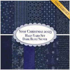 Stof Christmas 2023 - 11 Half Yard Set Dark Blue/Silver By Stof Fabrics -Fabric Hub Christmas Store pid 146413 stof drkbluesilver 1 2ydset