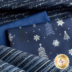Stof Christmas 2023 - 11 Half Yard Set Dark Blue/Silver By Stof Fabrics -Fabric Hub Christmas Store pid 146413 stofchristmas2023 darkbluesilver secondaryimage 1