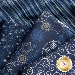 Stof Christmas 2023 - 11 Half Yard Set Dark Blue/Silver By Stof Fabrics -Fabric Hub Christmas Store pid 146413 stofchristmas2023 darkbluesilver secondaryimage 3
