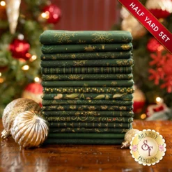 Stof Christmas 2023 - 17 Half Yard Set Green/Gold By Stof Fabrics
