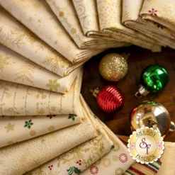 Stof Christmas 2023 - 15 Half Yard Set Tan/Gold By Stof Fabrics -Fabric Hub Christmas Store pid 146415 stofchristmas2023 tangold secondaryimage 1