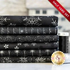 Stof Christmas 2023 - 6 Half Yard Set Black/Silver By Stof Fabrics