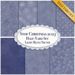 Stof Christmas 2023 - 7 Half Yard Set Light Blue/Silver By Stof Fabrics -Fabric Hub Christmas Store pid 146418 stof ltbluesilver 1 2ydset