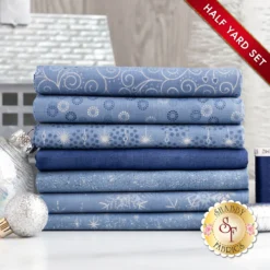 Stof Christmas 2023 - 7 Half Yard Set Light Blue/Silver By Stof Fabrics