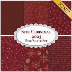 Stof Christmas 2023 - 6 FQ Set Red/Silver By Stof Fabrics -Fabric Hub Christmas Store pid 146419 stof redsilver fqset
