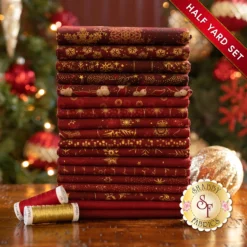 Stof Christmas 2023 - 18 Half Yard Set Red/Gold By Stof Fabrics