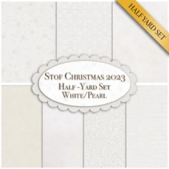 Stof Christmas 2023 - 7 Half Yard Set White/Pearl By Stof Fabrics -Fabric Hub Christmas Store pid 146424 stof whitepearl 1 22ydset