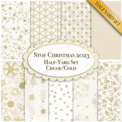 Stof Christmas 2023 - 9 Half Yard Set Cream/Gold By Stof Fabrics -Fabric Hub Christmas Store pid 146428 stof creamgold 1 2ydset