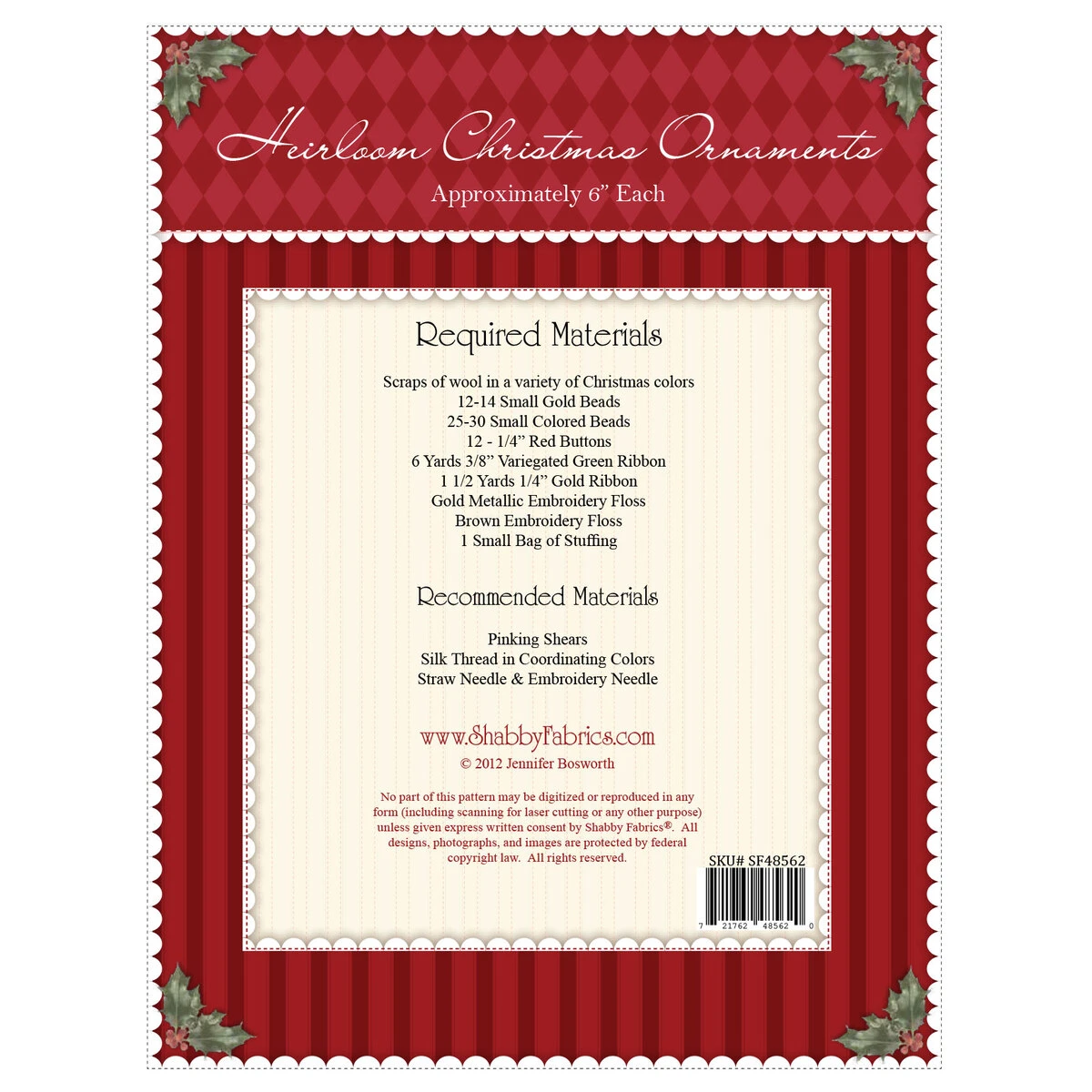 Heirloom Christmas Ornaments Pattern - PDF Download 4 Heirloom Christmas Ornaments Pattern - PDF Download - Image 2