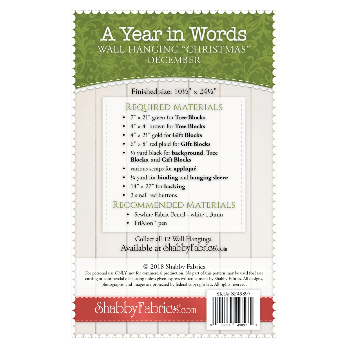 A Year In Words Wall Hangings - Christmas - December - PDF Download 4 A Year In Words Wall Hangings - Christmas - December - PDF Download - Image 2