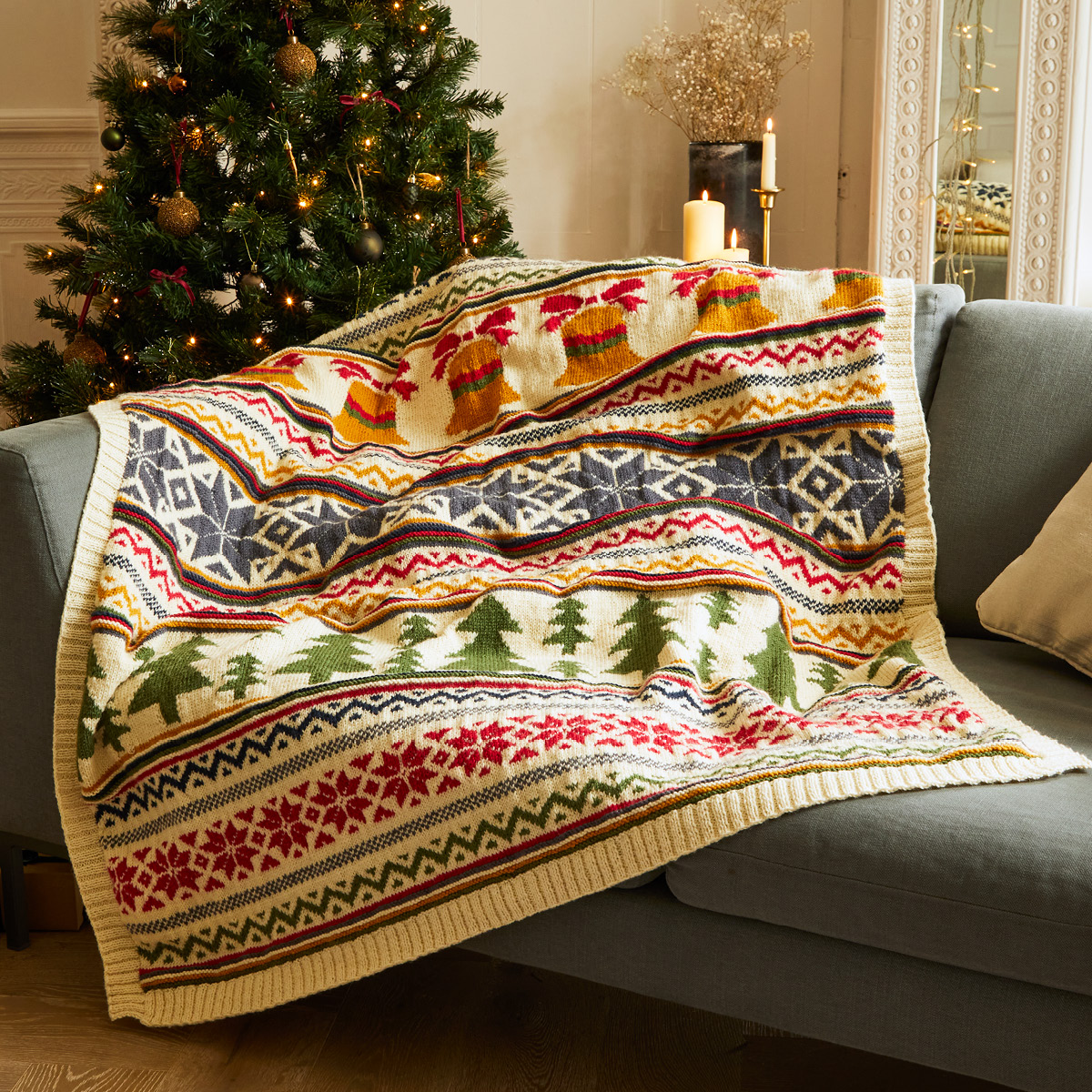 Fabric Hub Christmas Store -Fabric Hub Christmas Store WYS Mixed L Home For Christmas Chiming Bells Blanket 001 S 72